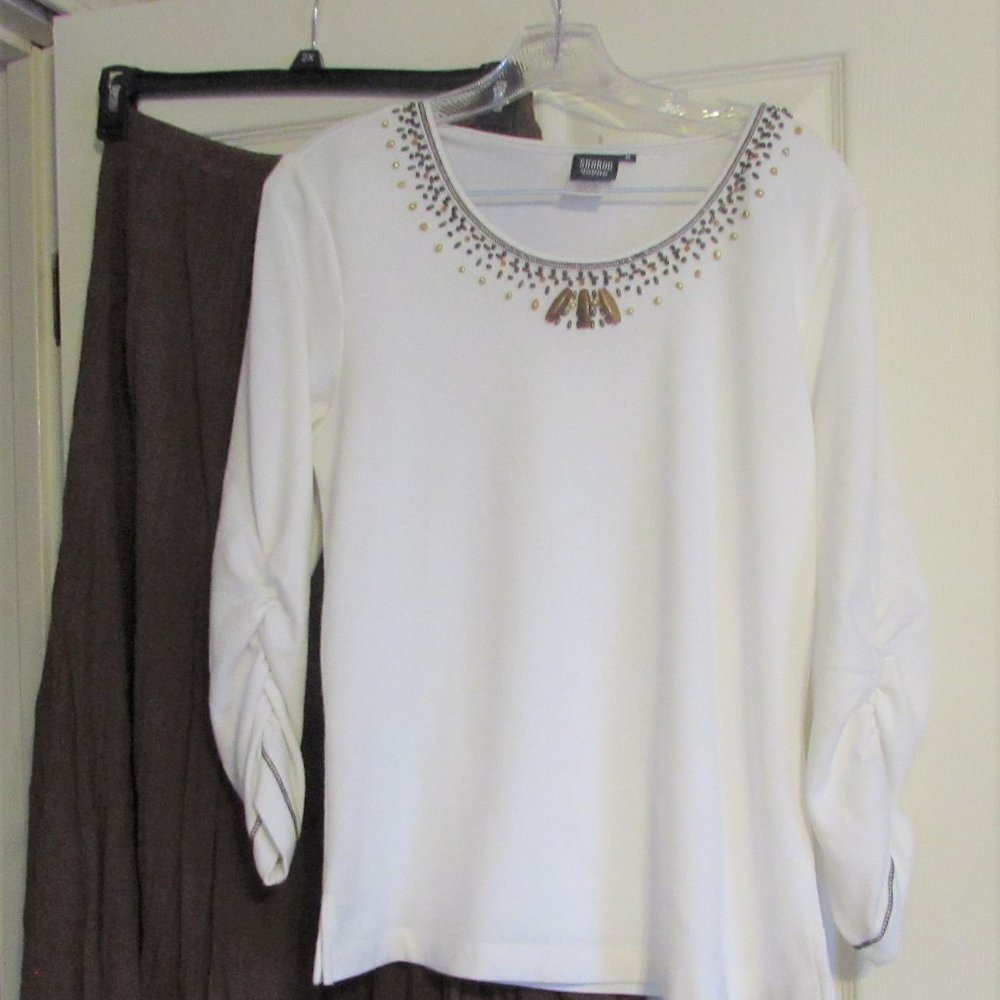 MULTIPLES Maxi Broomstick Skirt & Top Set Size M